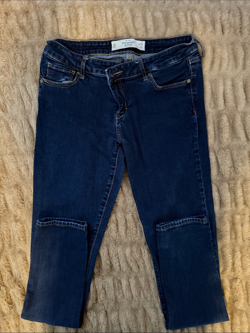 Abercrombie & Fitch Dark Indigo Cropped Women's Jeans